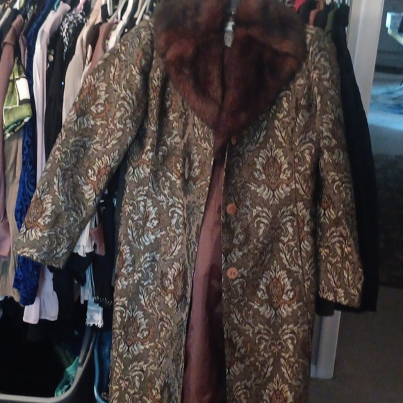 Newport News Brown And Olive Floral Trench Coat - Picture 1 of 5